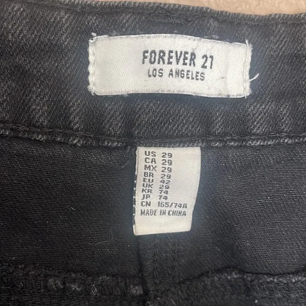 Forever 21 black denim skirt size 29